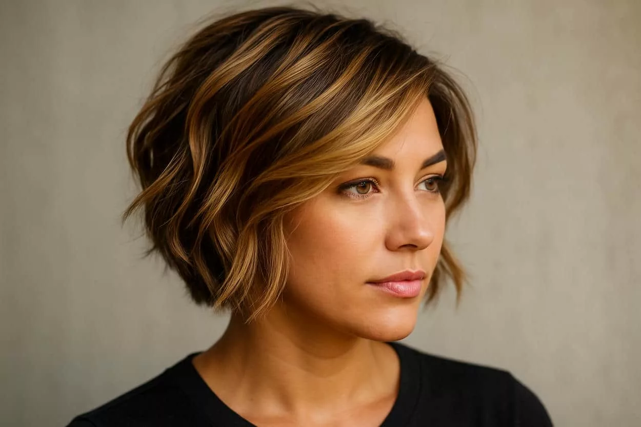 balayage miel cheveux courts