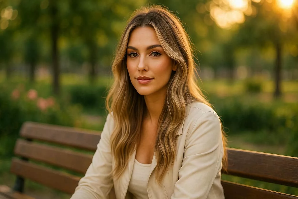 balayage californien femme au parc