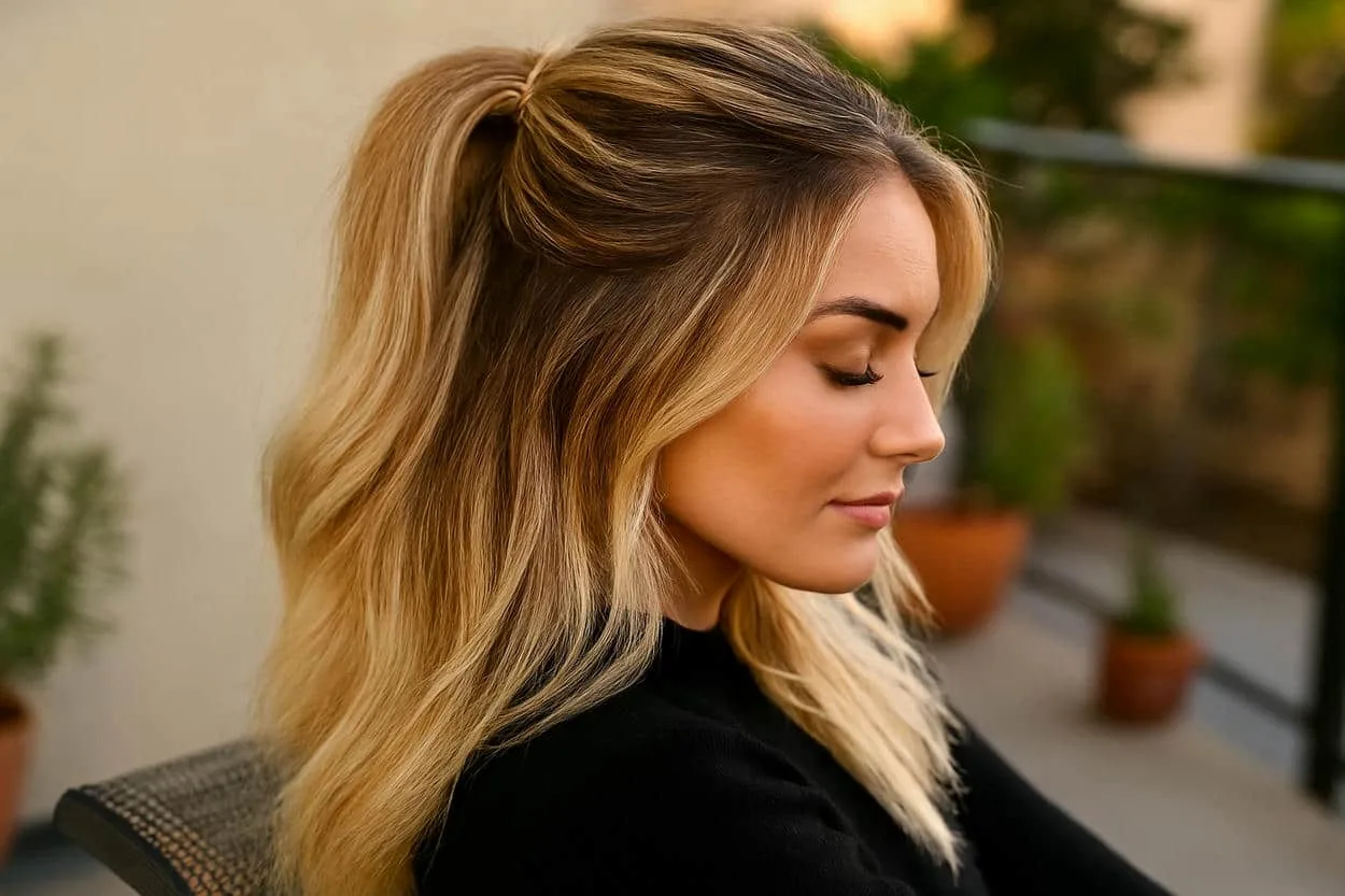 balayage sans démarcation blond
