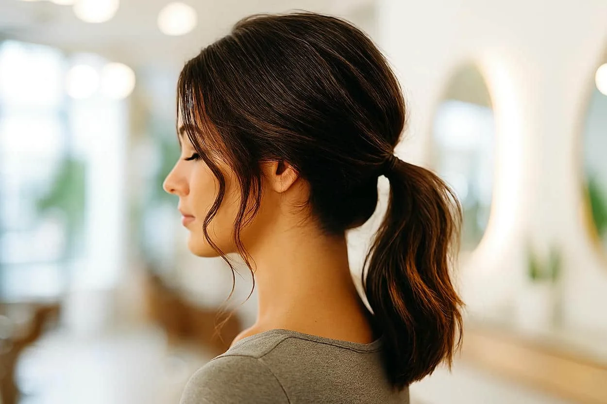 ponytail décontracté cheveux ondulés