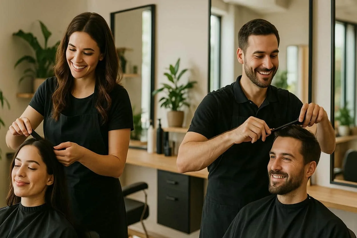 ambiance conviviale salon coiffure