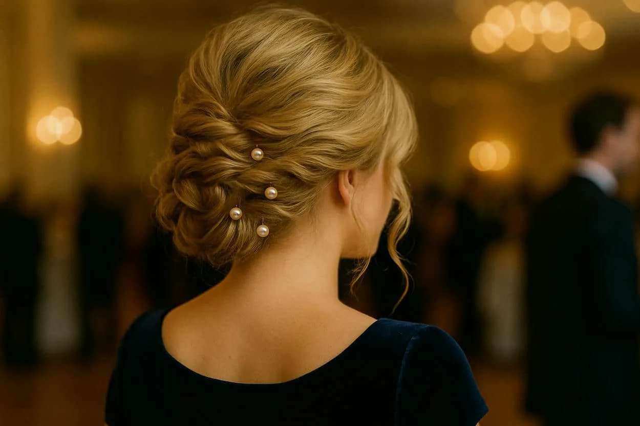 chignons avec épingles décoratives