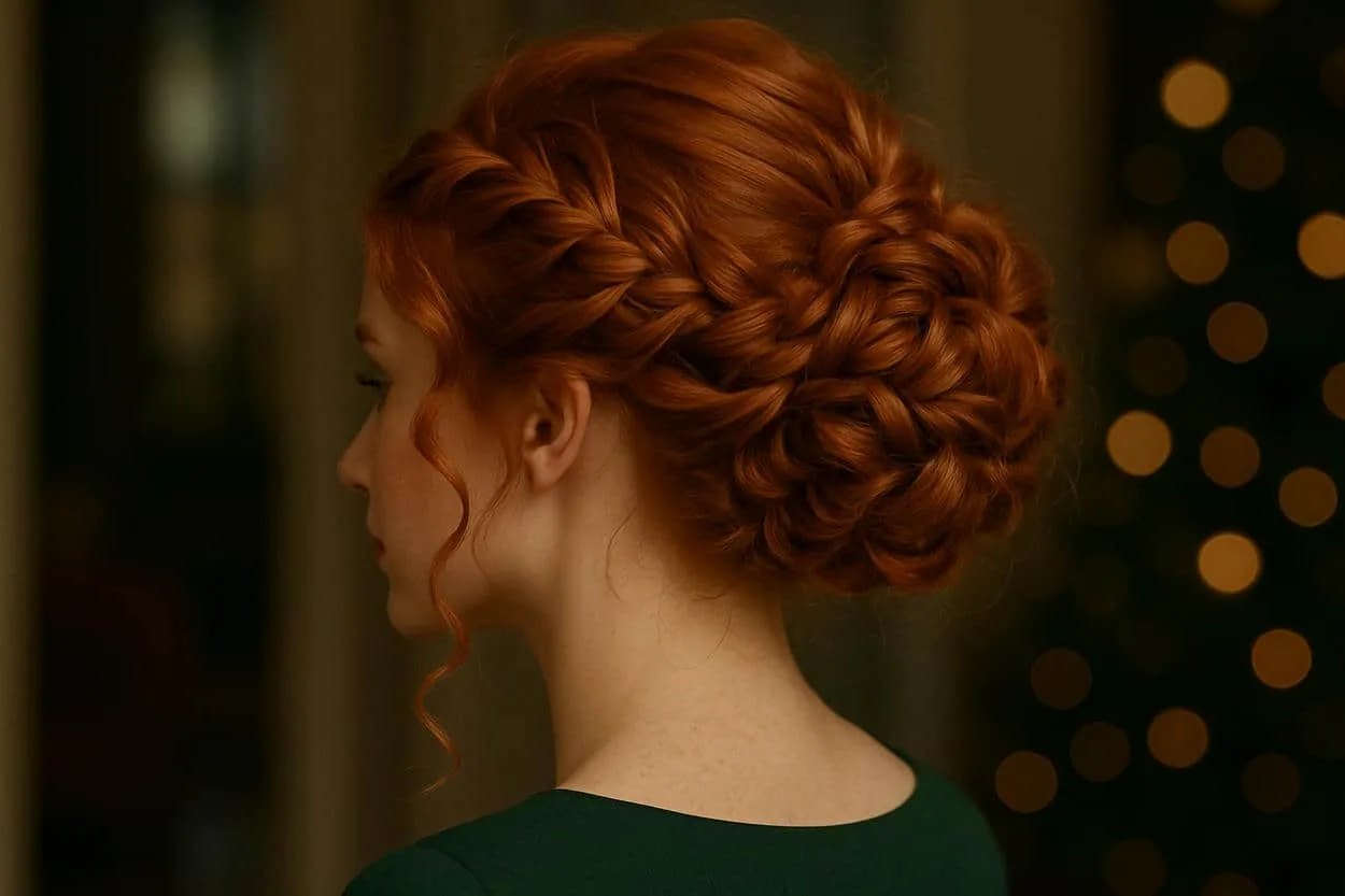chignons sophistiqués de fêtes