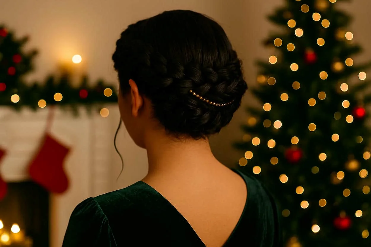 tresse couronne pour Noël